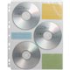 Compucessory CD/DVD Ring Binder Storage Pages - 6 x CD/DVD Capacity - 9 x Holes - Ring Binder - Clear - Polypropylene - 25 / Pac