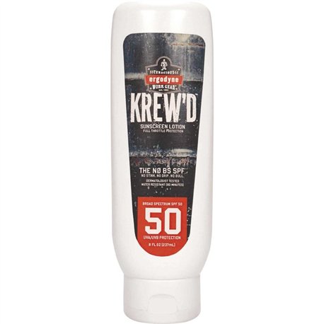 Ergodyne 6351 SPF 50 Sunscreen Lotion - Lotion - 8 fl oz - Non-fragrance - SPF 50 - Skin - UVA Protection, UVB Protection, Water