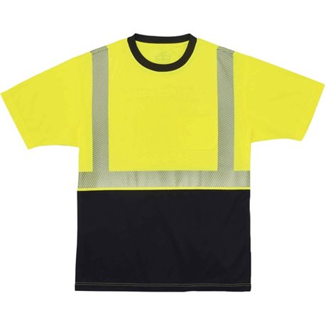 GloWear 8280BK Type R Class 2 Front Performance T-Shirt - Extra Large (XL) Size - Polyester - Lime, Black