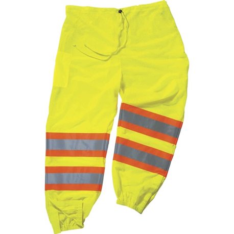 GloWear 8911 Class E Two-Tone Pants - 4-Xtra Large/5-Xtra Large Size - Lime - Polyester Mesh