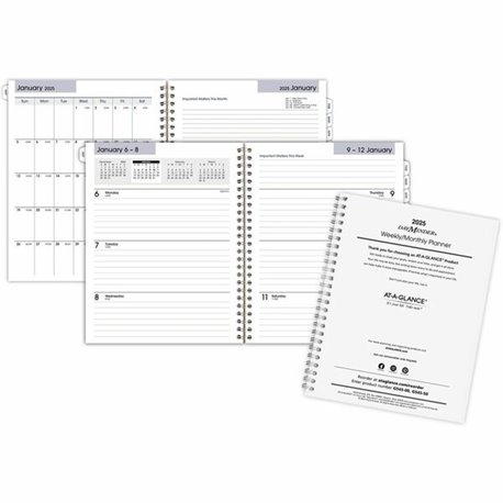 At-A-Glance DayMinder Executive Refill for G545 - Medium Size - Julian Dates - Weekly, Monthly - 12 Month - January 2025 - Decem