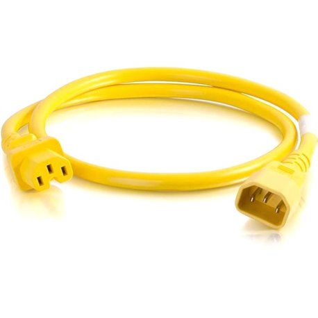 C2G 1ft 18AWG Power Cord (IEC320C14 to IEC320C13) - Yellow - For PDU, Switch, Server - 250 V AC / 10 A - Yellow - 1 ft Cord Leng