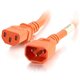 C2G 2ft 18AWG Power Cord (IEC320C14 to IEC320C13) - Orange - 250 V AC / 10 A - Orange - 2 ft Cord Length - IEC 60320 C14 / IEC 6