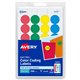 Avery Removable Print or Write Color Coding Labels - - Width3/4" Diameter - Removable Adhesive - Round - Laser, Inkjet - Blue, G