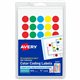 Avery Color Coded Label - - Width3/4" Diameter - Removable Adhesive - Round - Green, Light Blue, Red, Yellow - Film - 35 / Sheet