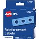 Avery Hole Reinforcement Label Rings - 0.3" Diameter - 0.25" Maximum Capacity - Round - Clear - Polyvinyl - 1000 / Pack