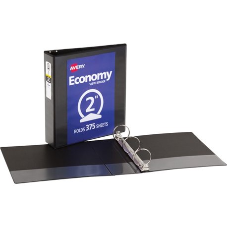 Avery Economy View Binder - 2" Binder Capacity - Letter - 8 1/2" x 11" Sheet Size - 375 Sheet Capacity - 3 x Round Ring Fastener