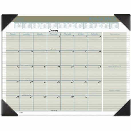 At-A-Glance Executive Desk Pad - Standard Size - Monthly - 12 Month - January 2025 - December 2025 - 1 Month Single Page Layout 