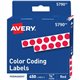 Avery 1/4" Color-Coding Labels - - Height1/4" Diameter - Permanent Adhesive - Round - Red - 450 / Pack - Self-adhesive