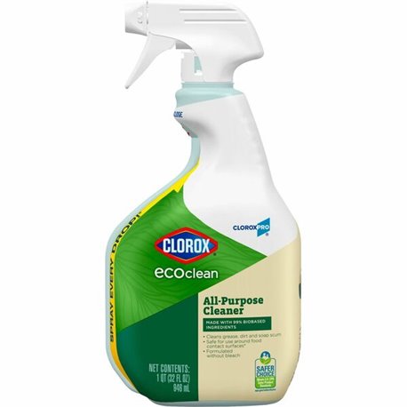 CloroxPro EcoClean All-Purpose Cleaner Spray - 32 fl oz (1 quart) - 1 Each - Bio-based, Paraben-free, Dye-free, Phthalate-free, 