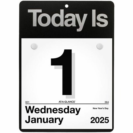 At-A-Glance "Today Is"Wall Calendar - Small Size - Julian Dates - Daily - 12 Month - January 2025 - December 2025 - 1 Day Single