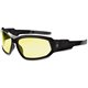 Ergodyne Loki Yellow Lens Safety Glasses - Ultraviolet Protection - Black - Durable, Flexible, Scratch Resistant, Anti-fog, Non-