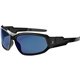 Skullerz Loki Blue Mirror Safety Glasses - Black Frame/Blue Mirror Lens