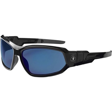 Skullerz Loki Blue Mirror Safety Glasses - Black Frame/Blue Mirror Lens