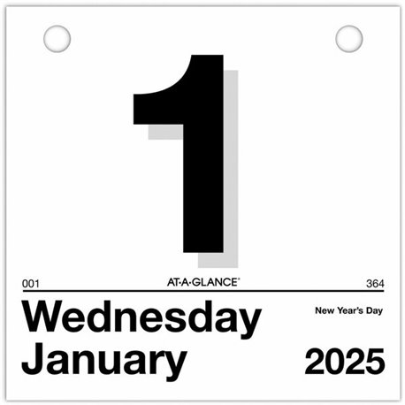 At-A-Glance "Today Is"Wall Calendar Refill - Julian Dates - Daily - 1 Year - January 2025 - December 2025 - 1 Day Single Page La