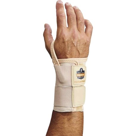 Ergodyne ProFlex 4010 Double Strap Wrist Support - Brown - Elastic - 1 Each