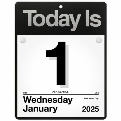 At-A-Glance Today Is Wall Calendar - Large Size - Julian Dates - Daily - 12 Month - January 2025 - December 2025 - 1 Day Single 