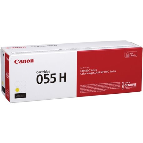 Canon 055H Original High Yield Laser Toner Cartridge - Yellow - 1 Each - 5900 Pages