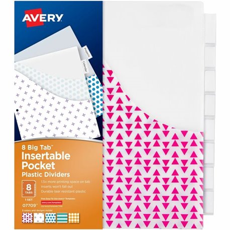 Avery Big Tab Tab Divider - 288 x Divider(s) - 288 Tab(s) - 8 - 8 Tab(s)/Set - 9.3" Divider Width x 11.25" Divider Length - 3 Ho