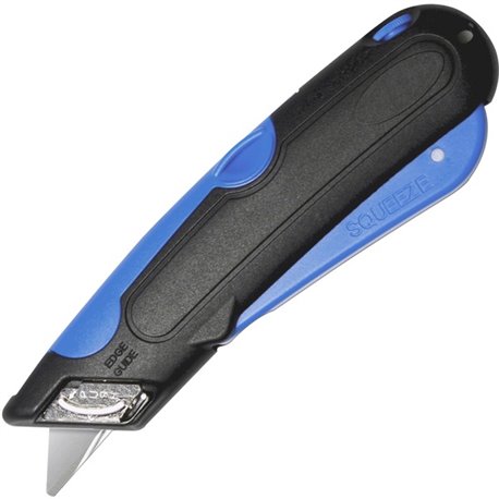 Garvey Cosco EasyCut Self-retracting Blade Carton Cutter - Self-retractable, Locking Blade - Stainless Steel, Plastic - Blue, Bl