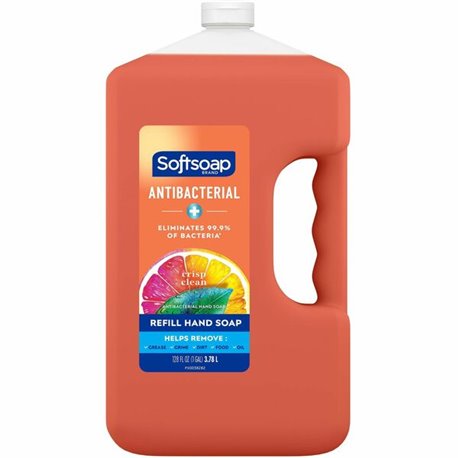 Softsoap Antibacterial Liquid Hand Soap Refill - Crisp Clean ScentFor - 1 gal (3.8 L) - Bacteria Remover - Hand - Moisturizing -