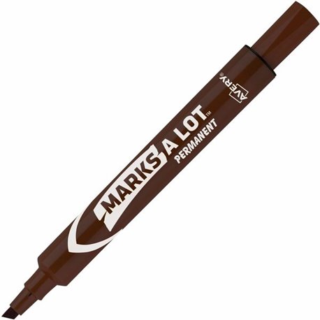 Avery Marks-A-Lot Desk-Style Permanent Markers - Large - 4.7625 mm Marker Point Size - Chisel Marker Point Style - Brown - Brown