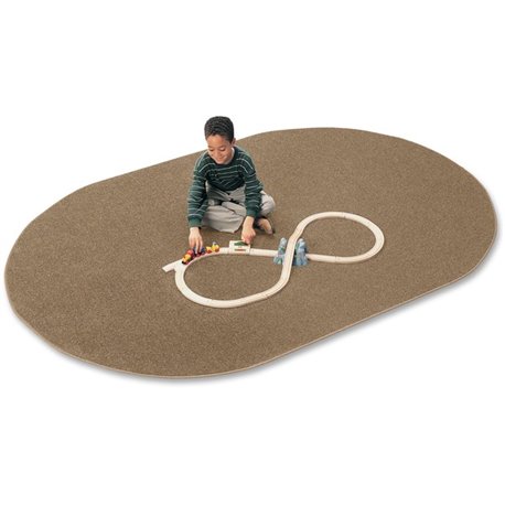 Carpets for Kids Mt. St. Helens Carpet Rug - 108" Length x 72" Width - Oval - Tan - Nylon