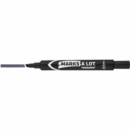 Avery Marks A Lot Permanent Markers - Large Desk-Style Size - 4.7625 mm Marker Point Size - Chisel Marker Point Style - Black - 