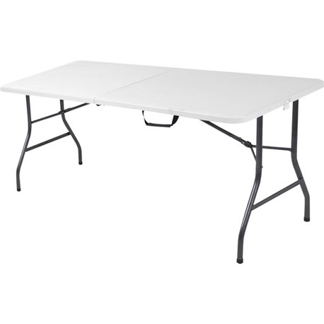 Cosco 6 foot Centerfold Blow Molded Folding Table - Rectangle Top - Folding Base - 29.63" Table Top Width x 72" Table Top Depth 