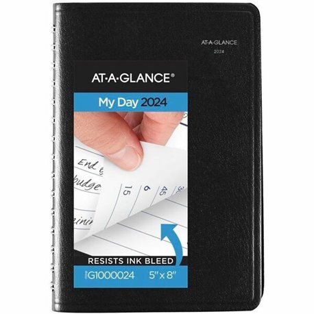 At-A-Glance DayMinderPlanner - Medium Size - Julian Dates - Monthly - 12 Month - January 2024 - December 2024 - 1 Month Double P