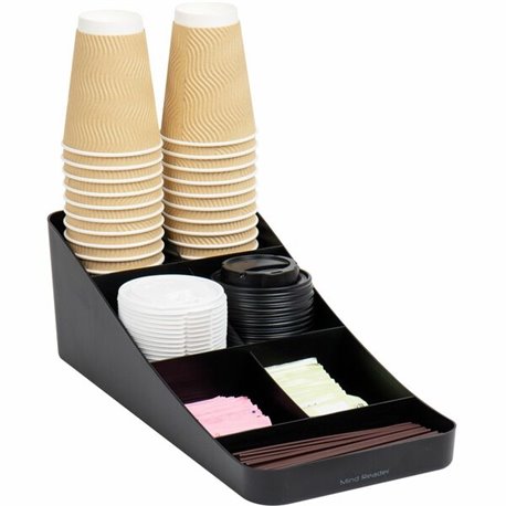 Mind Reader EMS Mind Trove 7-Condiment Coffee Organizer - 7 Compartment(s) - 5.3" Height x 7.8" Width x 16" Depth - Black - Plas