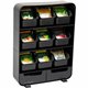 Mind Reader EMS Mind Tea Organizer - 135 x Tea Bag - 9 Drawer(s) - Black - Plastic, Rubber - 1 Each