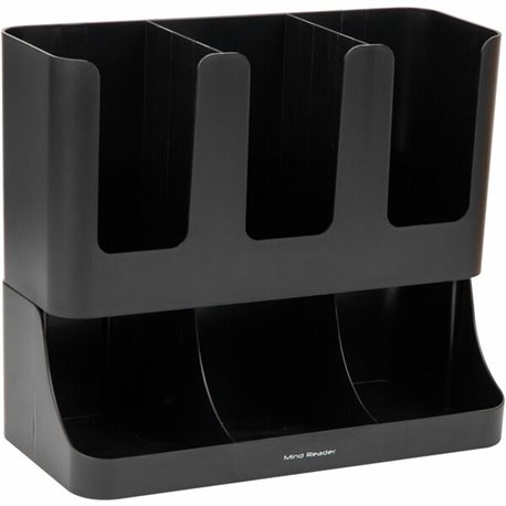 Mind Reader 6-compartment Condiment Organizer - 6 Compartment(s) - 15" Height x 11.5" Width6.5" Length - Black - Plastic - 1 Eac