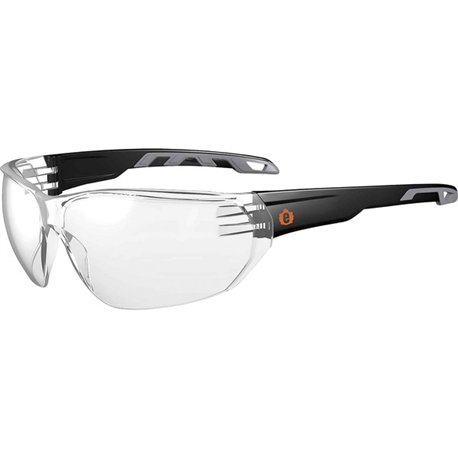 Skullerz VALI Clear Lens Matte Frameless Safety Glasses / Sunglasses - Eye Protection - Matte Black - Clear Lens - Anti-fog, Ant