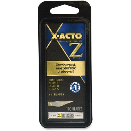 X-Acto Z-Series Knife No.11 Fine Point Blades - 11 - Self-sharpening - 100 / Box - Gold