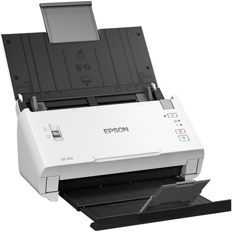 Epson DS-410 Sheetfed Scanner - 600 dpi Optical - 48-bit Color - 16-bit Grayscale - 26 ppm (Mono) - 26 ppm (Color) - Duplex Scan