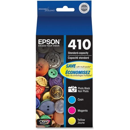 Epson DURABrite Ultra 410 Original Standard Yield Inkjet Ink Cartridge - Photo Black, Cyan, Magenta, Yellow Pack - 300 Pages Col