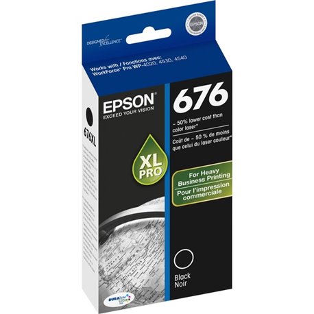 Epson DURABrite Ultra 676 Original Inkjet Ink Cartridge - Black - 1 Each - 2400 Pages