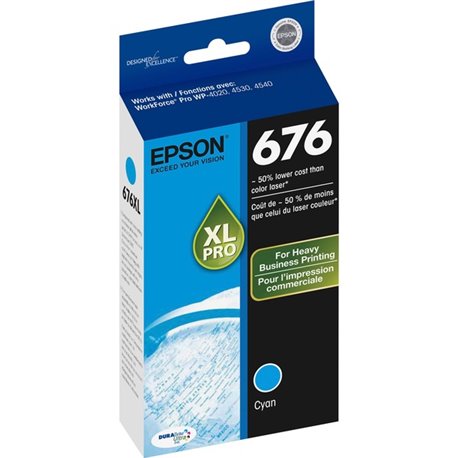 Epson DURABrite Ultra 676 Original Inkjet Ink Cartridge - Cyan - 1 Each - 1200 Pages