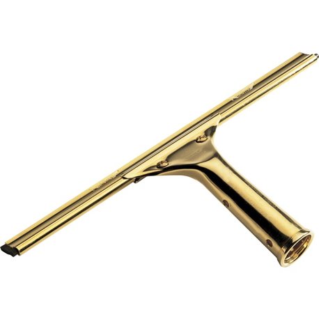 Ettore Brass Squeegee - Rubber Blade - 5.5" Height x 11.8" Width x 1.3" Length - Lightweight, Changeable Blade, Streak-free - Br