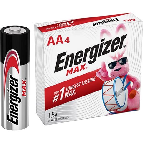 Energizer Max Alkaline AA Batteries - For Multipurpose, Digital Camera, Toy - AA - 1.5 V DC - 4 / Pack