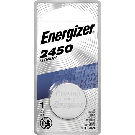 Energizer 2450 Lithium Coin Battery, 1 Pack - For Multipurpose - 3 V DC - Lithium (Li) - 1 Each