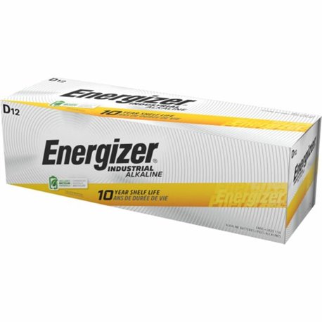 Energizer Industrial Alkaline D Battery Boxes of 12 - For Multipurpose - D - 2050 mAh - 72 / Carton