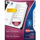 Avery Ready Index Table of Content Dividers for Laser and Inkjet Printers, 8 tabs - 8 x Divider(s) - 1-8 - 8 Tab(s)/Set - 8.5" D