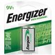 Energizer 9-Volt Recharge Batteries - For Multipurpose - Battery Rechargeable - 9V - 9 V DC - 150 mAh - Nickel Metal Hydride (Ni