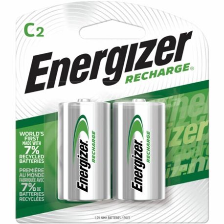 Energizer Recharge Universal Rechargeable C Batteries, 2 Pack - For General Purpose - Battery Rechargeable - C - 1.2 V DC - 2500