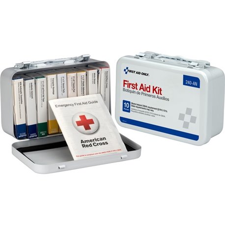 First Aid Only 10-unit ANSI 64-piece First Aid Kit - 64 x Piece(s) For 10 x Individual(s) - 4.5" Height x 7.5" Width x 2.4" Dept