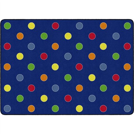 Flagship Carpets Basics Dots Classroom Rug - 72" Length x 100.80" Width - Rectangle - Primary - Nylon