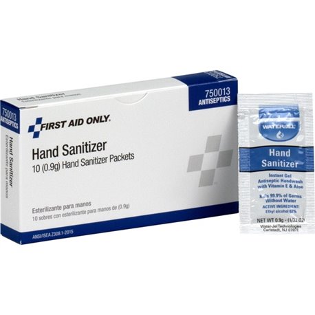 First Aid Only Hand Sanitizer - 0.03 oz - Kill Germs - Hand - Moisturizing - White - Quick Drying, Non-sticky, Anti-septic - 1 E