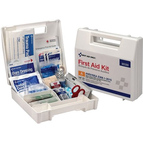 First Aid Only 25-Person Bulk Plastic First Aid Kit - ANSI Compliant - 89 x Piece(s) For 25 x Individual(s) - 1 Each